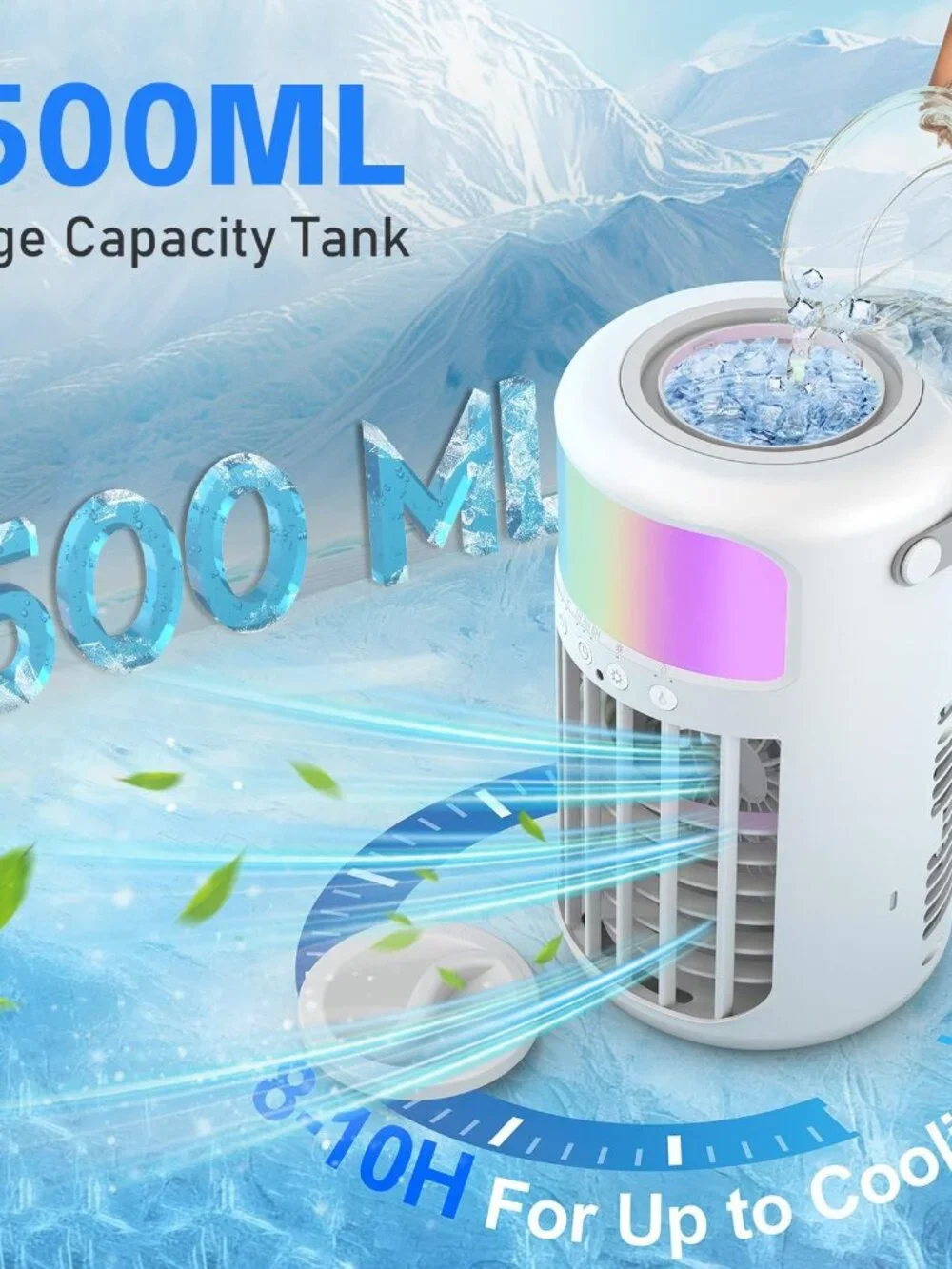 Stay Cool Anywhere — 4-in-1 Portable Air Conditioner Fan, Quiet Evaporative Cool